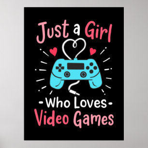 Bara en flicka som spelar videospel i Kärlek Poster