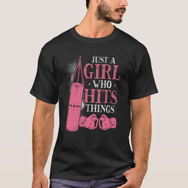Bara en flicka som träffar Sak Woman Boxing T Shirt (Framsida)