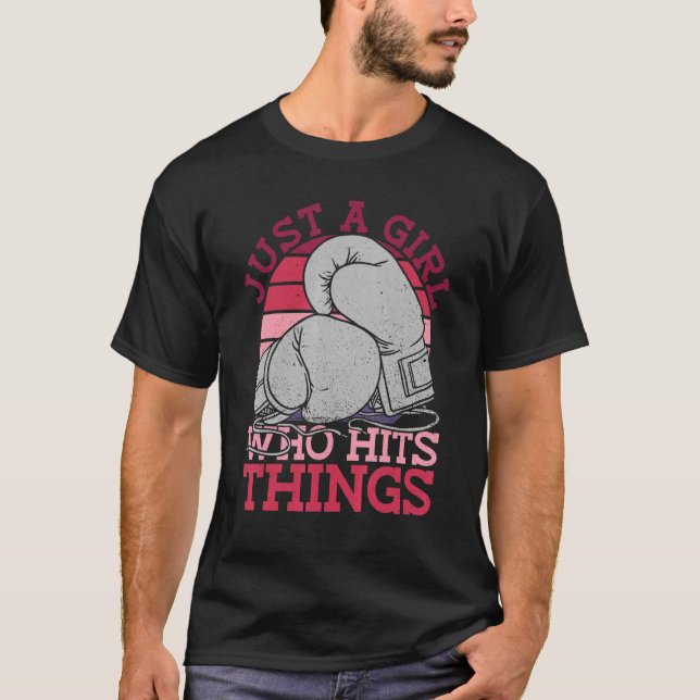Bara en flicka som träffar Sak Womens Boxing-hands T Shirt (Framsida)