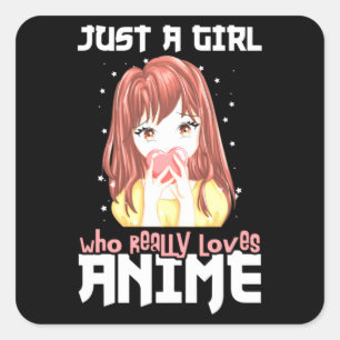 Bara en flicka som Verkligen Kärlek Anime Fyrkantigt Klistermärke