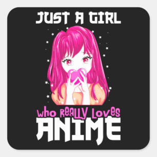Bara en flicka som Verkligen Kärlek Anime Fyrkantigt Klistermärke