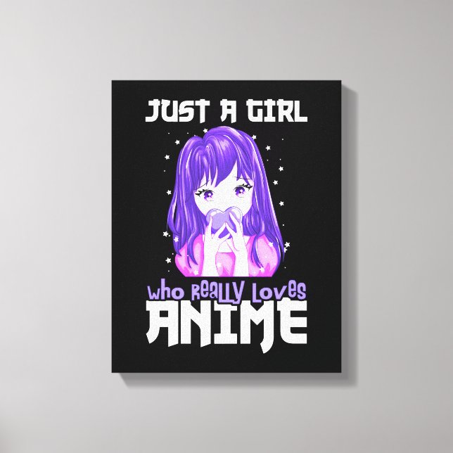 Bara en flicka som Verkligen Kärlek Anime i Lila Canvastryck (Framsida)