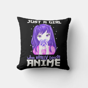 Bara en flicka som Verkligen Kärlek Anime i Lila Kudde