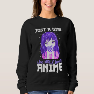 Bara en flicka som Verkligen Kärlek Anime i Lila T Shirt