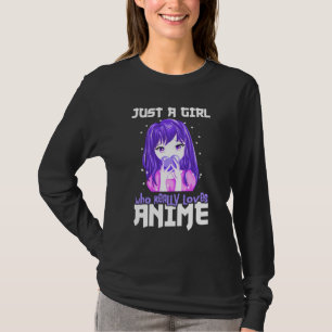 Bara en flicka som Verkligen Kärlek Anime i Lila T Shirt