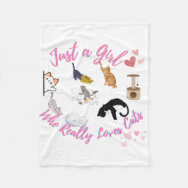 Bara en flicka som Verkligen Kärlek kattar Fleecefilt