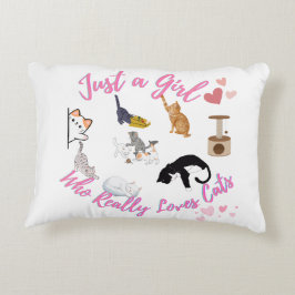 Bara en flicka som Verkligen Kärlek kattar Prydnadskudde
