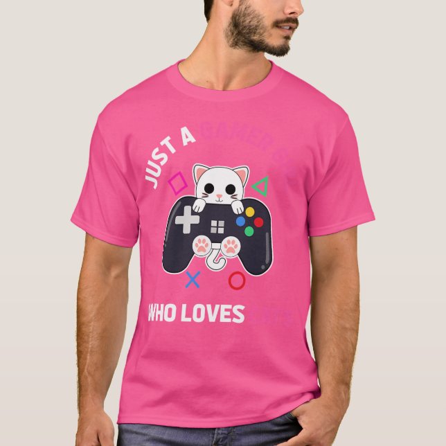 Bara en gamerflicka som Kärlek kattar Cute Gamer C T Shirt (Framsida)