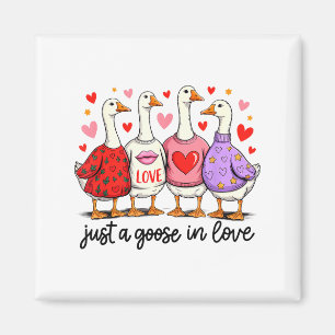 Bara En Gås I Kärlek Söt Valentinskärlek Coquette  Magnet