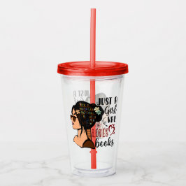 BARA EN GIRL, Bok Älskare Blommigt Bokar Take Away Mugg