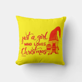 BARA EN GIRL SOM KÄRLEK CHRISTMAS Lustiga gnome Kudde