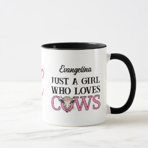 BARA EN GIRL SOM KÄRLEK COWS Cowgirl MONOGRAM Mugg