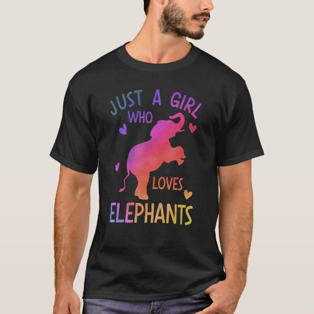 BARA EN GIRL SOM KÄRLEK ELEPHANTS Elephant Graphic T Shirt (Framsida)
