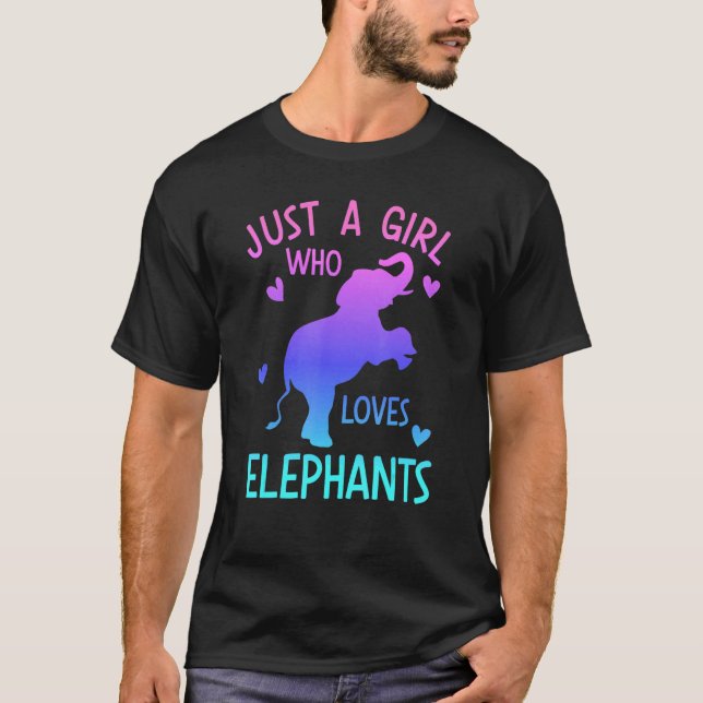BARA EN GIRL SOM KÄRLEK ELEPHANTS Elephant Graphic T Shirt (Framsida)