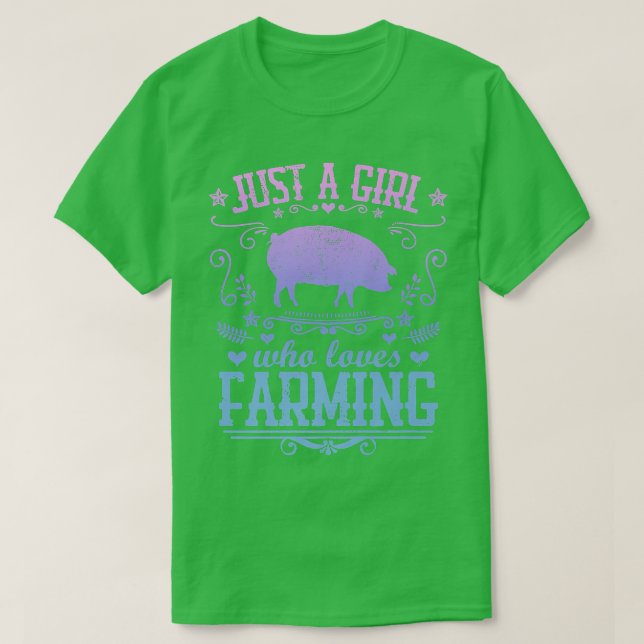 BARA EN GIRL SOM KÄRLEK FARMING FUNny Gris Farmer  T Shirt (Design framsida)