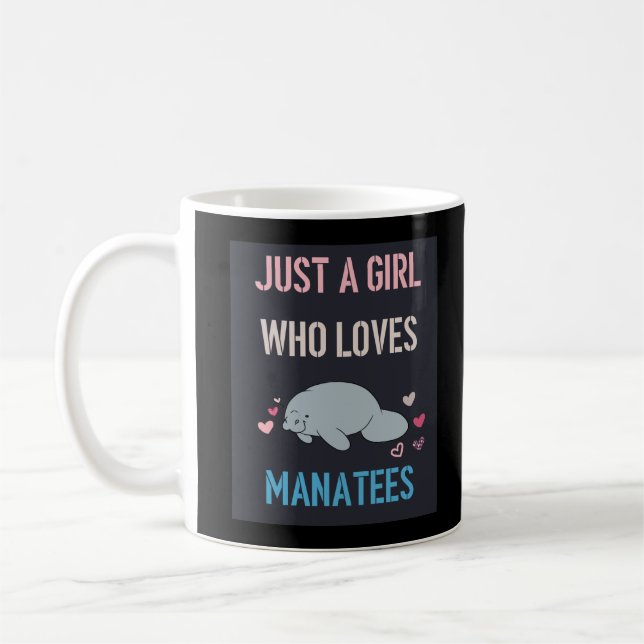 BARA EN GIRL SOM KÄRLEK MANATEES T-Shirt Long Apro Kaffemugg (Vänster)