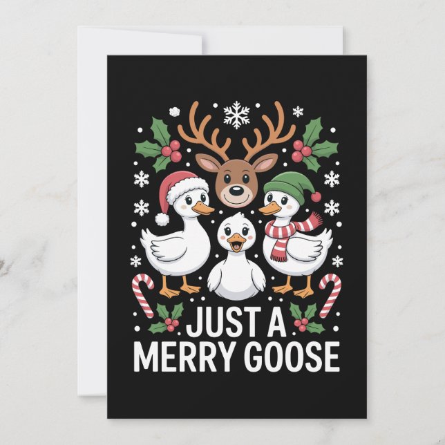 Bara en glad gås jul renar godisbit inbjudningar (Framsida)