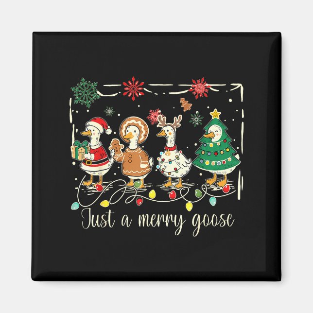 Bara En Glad Gås Rolig Dum Gås Tomte Jul Magnet (Framsidan)