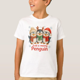 Bara en glad pingvin julskjorta för barn t shirt