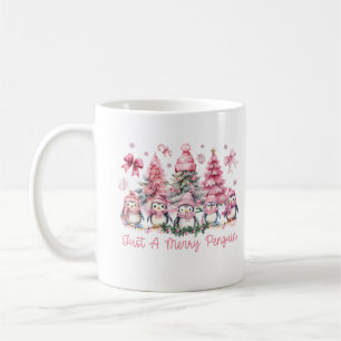 Bara En Glad Pingvin Vattenfärg Jul Djur Kaffemugg