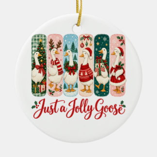 Bara en glatt gås jul julgransprydnad keramik