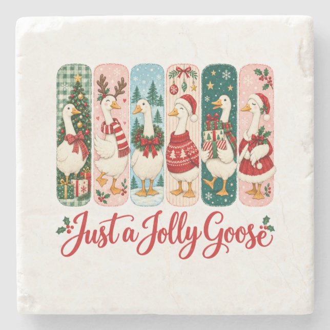 Bara en glatt gås jul stenunderlägg (Framsidan)