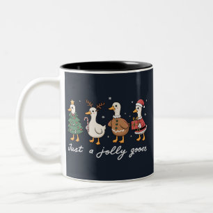 Bara en glatt gås julanka högtid Xmas Två-Tonad Mugg