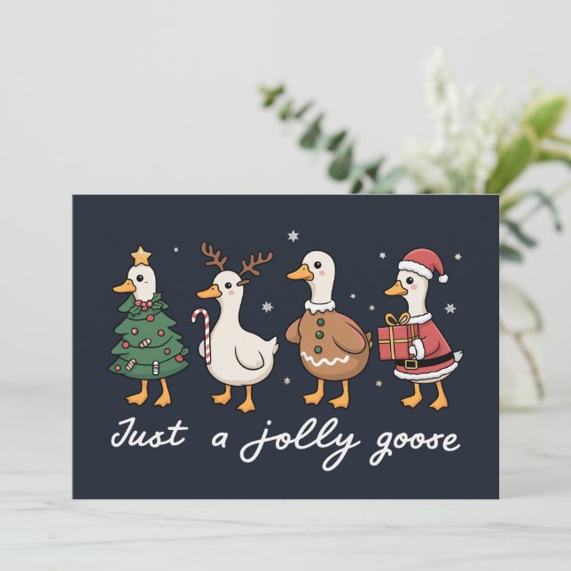 Bara en glatt gås julanka jul helg jul  julkort (Stående Fram)