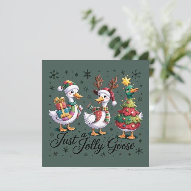 Bara en glatt gås lapptäcke jul and jul funny  julkort (Stående Fram)