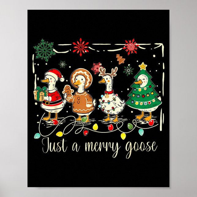 Bara en glatt gås Rolig dum gås Tomte jul Poster (Framsidan)