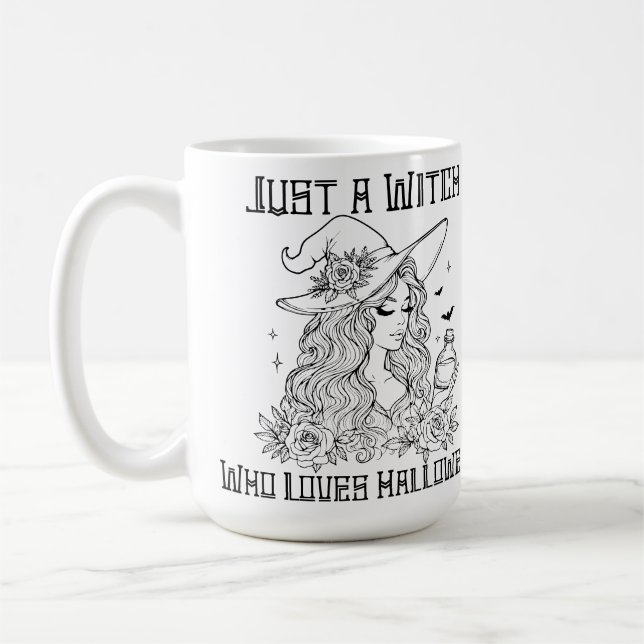 Bara en häxa som älskar Halloween Kaffemugg (Vänster)