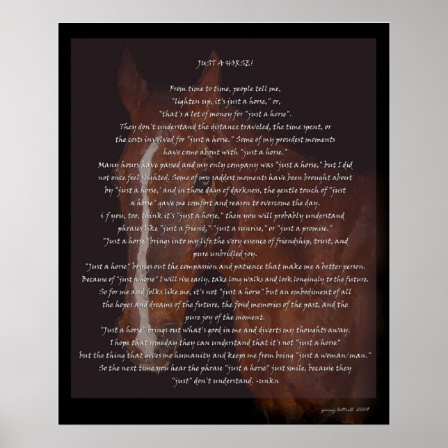 Bara en Horse-utskrift Poster (Framsidan)