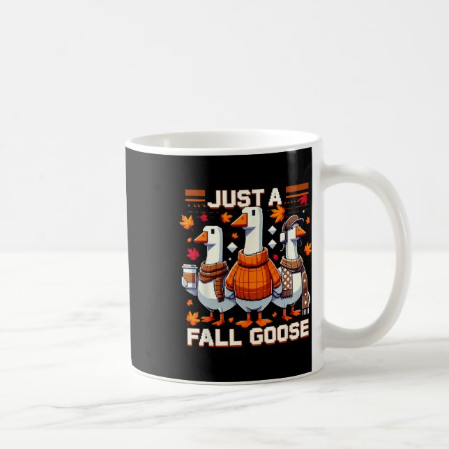 Bara en höstgås Rollig Pixel Höst Retro Stil 2 Kaffemugg (Höger)