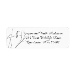 Bara en Hummingbird på en pipa Returadress Etikett