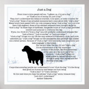Bara en Hund citat - Black Labrador - Hund älskare Poster