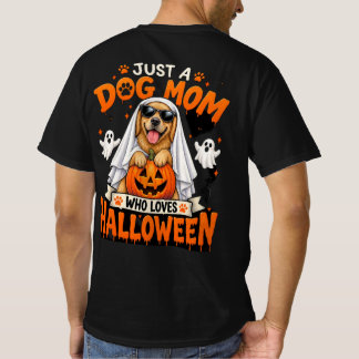 bara en hundmamma som älskar Halloween söt gyllene T Shirt