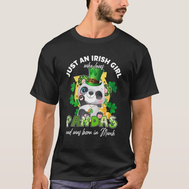 Bara en irländsk flicka som Kärlek Pandas Lucky Ma T Shirt (Framsida)