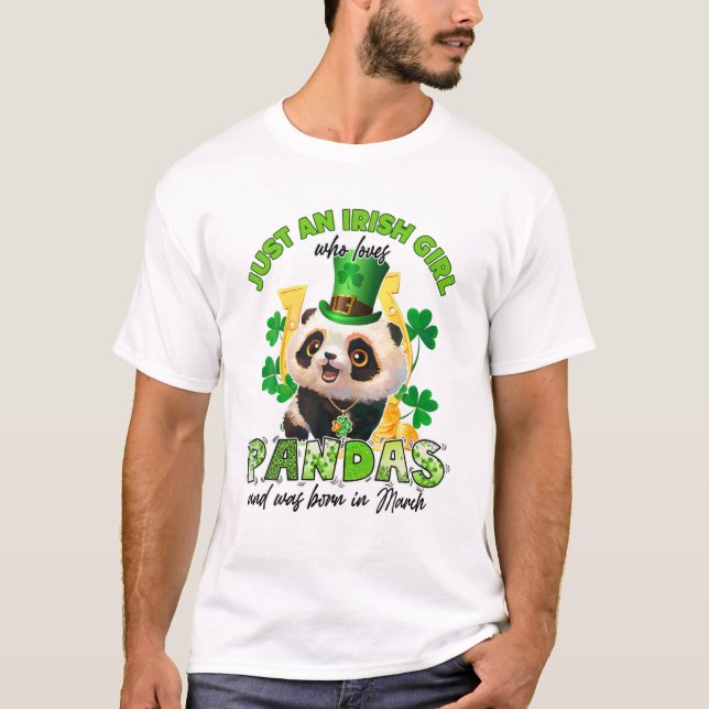 Bara en irländsk flicka som Kärlek Pandas Lucky Ma T Shirt (Framsida)