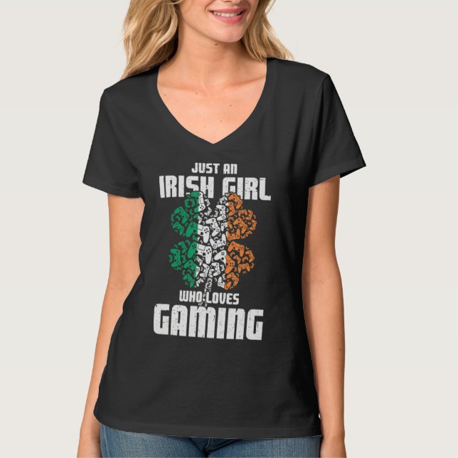 Bara en irländsk flicka som Kärlek spelar St Patri T Shirt (Framsida)