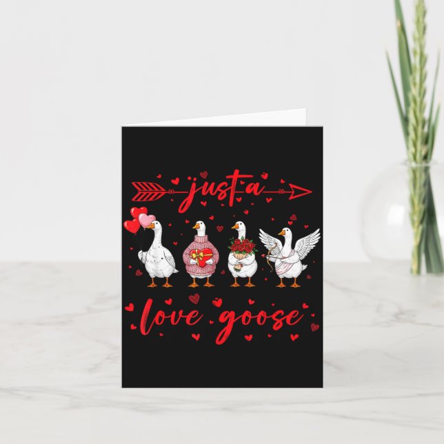 Bara En Kärlek Gås Roligt Alla Hjärtans Dag Söt Gå Kort (Framsida)
