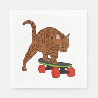 Bara en katt på en skateboard pappersservett