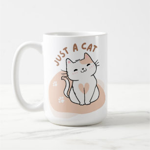 Bara En Katt Söt Kattälskare Minimal Kitty Kaffemugg
