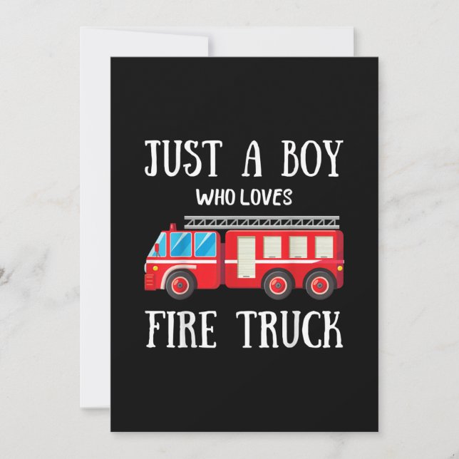 Bara en kille som älskar brandbil julkort (Framsida)