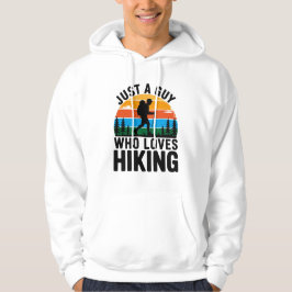 Bara En Kille Som älskar Vandring Retro Hoodie