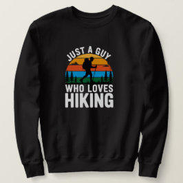 Bara en kille som älskar vandring Retro sweatshirt