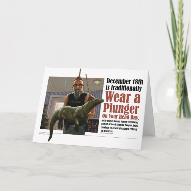 Bära en kolv på ditt huvuddagskort helgkort (Framsida)