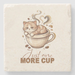 Bara en kopp till Rolig Katt Kaffe Marmor Underläg Stenunderlägg