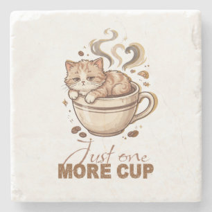Bara en kopp till Rolig Katt Kaffe Marmor Underläg Stenunderlägg