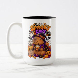 Bara en kuslig capy söt Halloween Capybara-mugg Två-Tonad Mugg