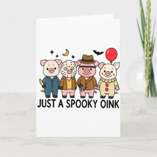 Bara en kuslig nynnande rolig gris spöke Halloween Kort